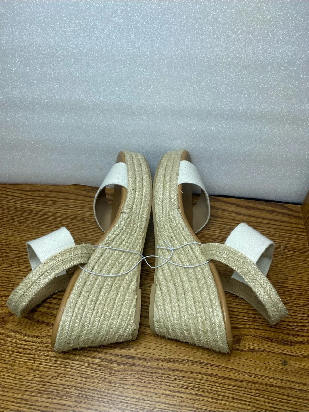 Torrid Women's Espadrille Wedge Sandals Ankle Strap Slip On White Size 11 New